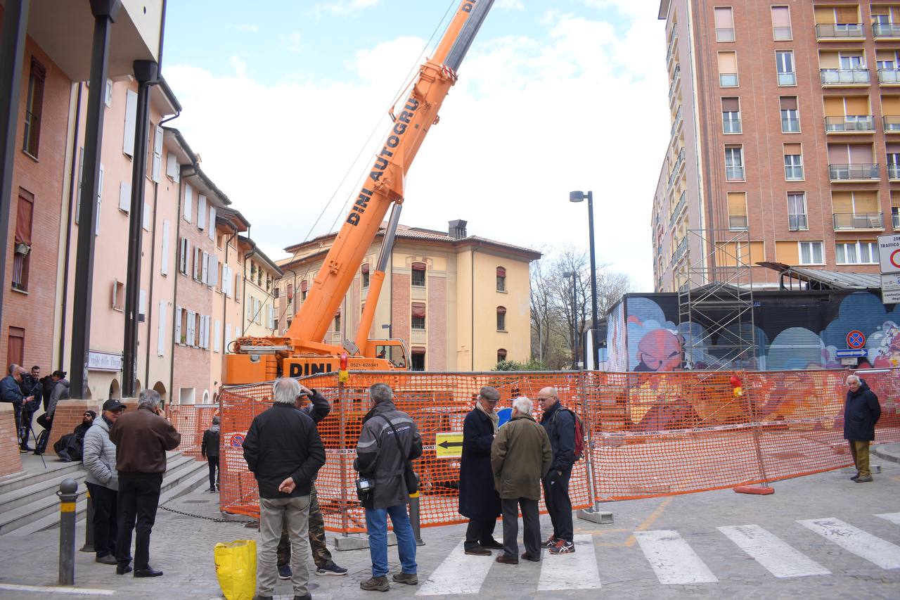 il cantiere della centrale in Largo Caduti del Lavoro