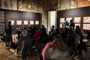 Conferenza stampa di presentazione della mostra su Diabolik a Palazzo Pallavicini
