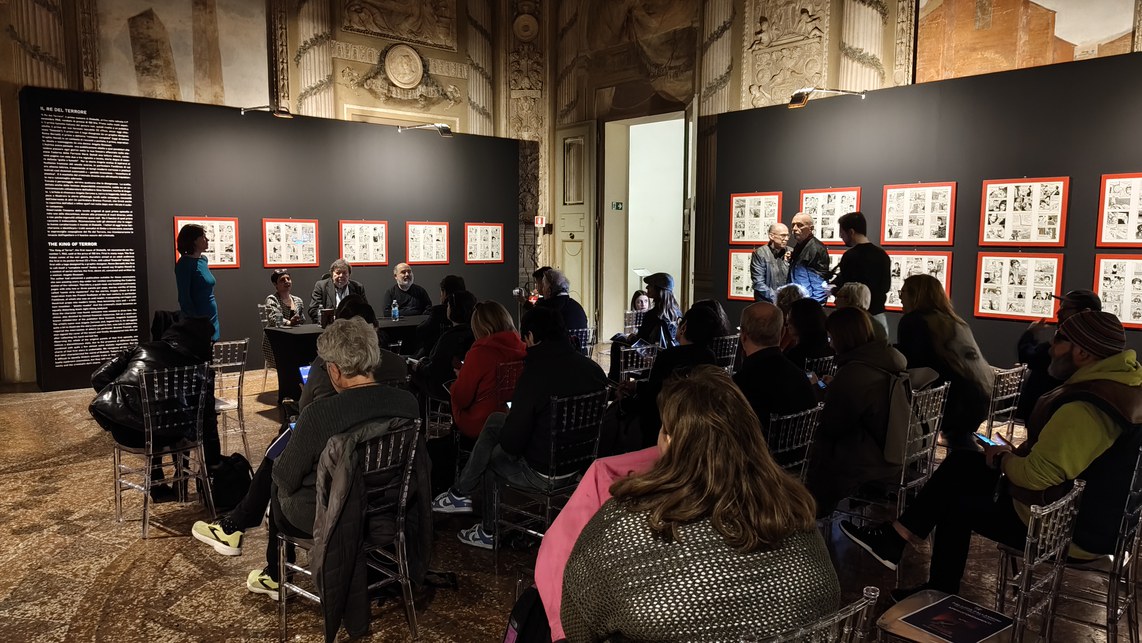 Conferenza stampa di presentazione della mostra su Diabolik a Palazzo Pallavicini